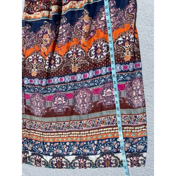 City Triangle Dress Women's Medium Flower Print Sheer with High Slits Maxi - New - Picture 11 of 12